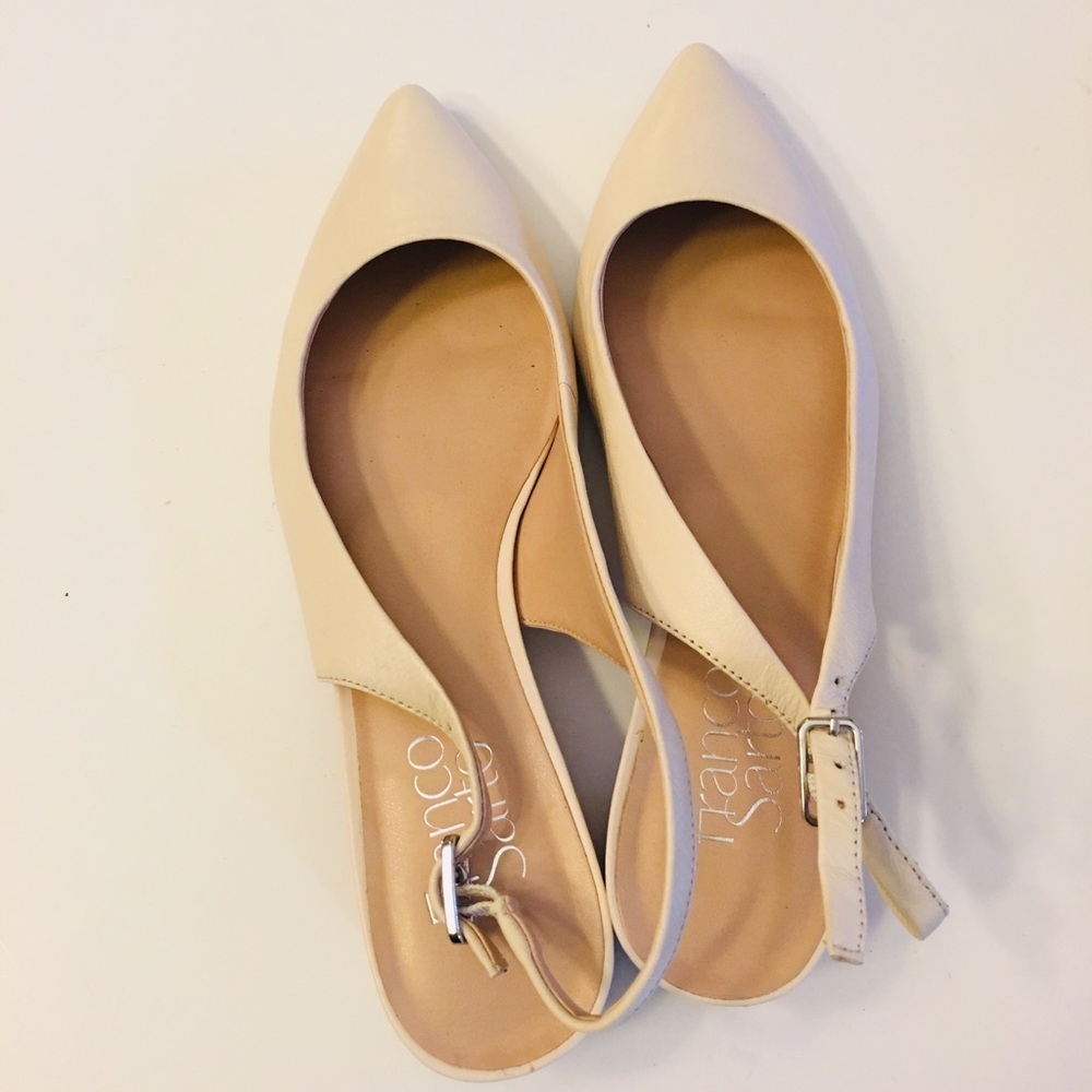 Franco Sarto Vixen Milk Leather Ankle Slingback 6M